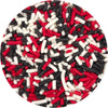 NCS Mouse Red, White and Black Edible Jimmies Mix Sprinkles, 8 ounces - Great for Cupcakes, Cookies, Cakes, Cakes Pops