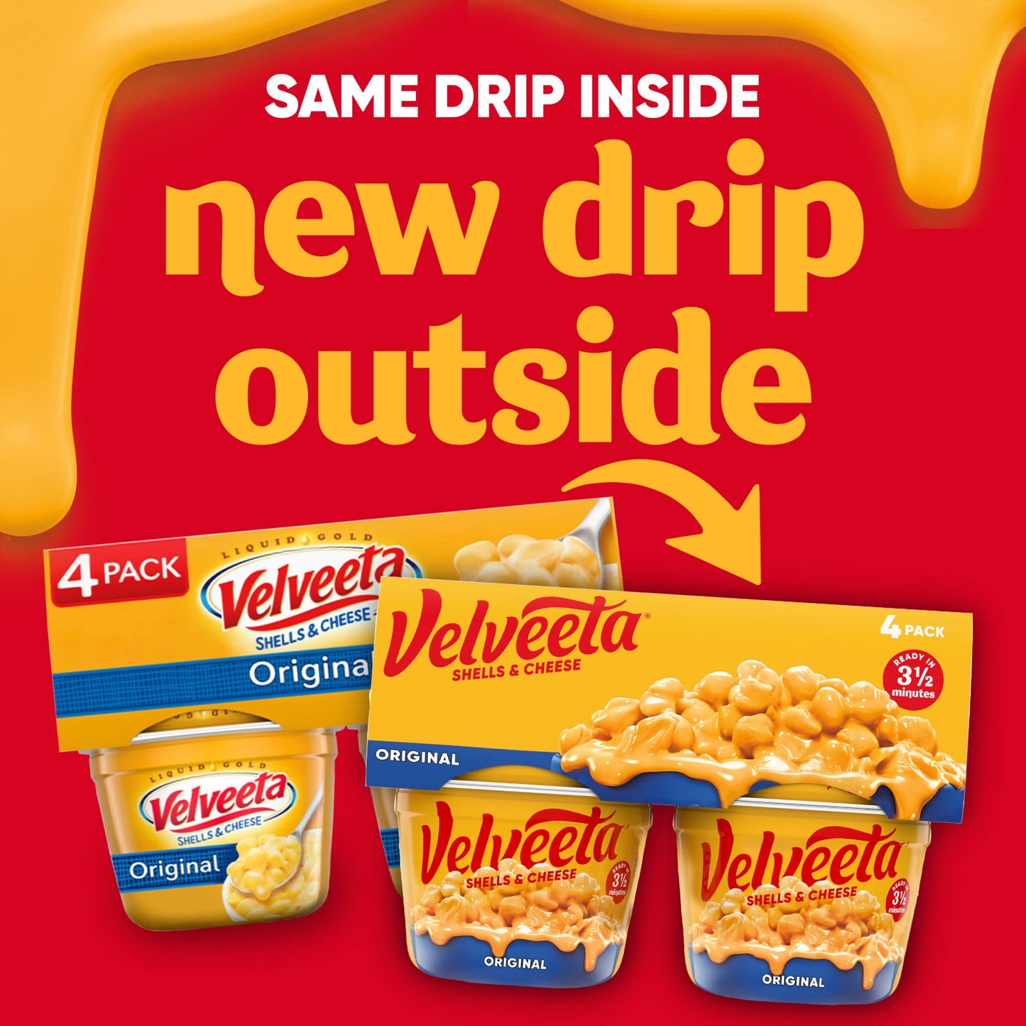 Velveeta Shells & Cheese Original Microwavable Macaroni and Cheese Cups (4 ct Pack, 2.39 oz Cups) (Pack of 4)