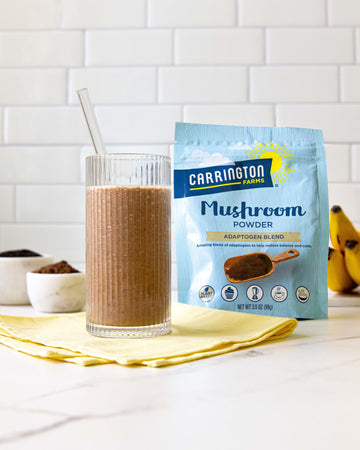 Carrington Farms Mushroom Powder - Wellness Blend of Lions Mane, Reishi, & Chaga for Nutrition Boost - Daily Superfood Formula o