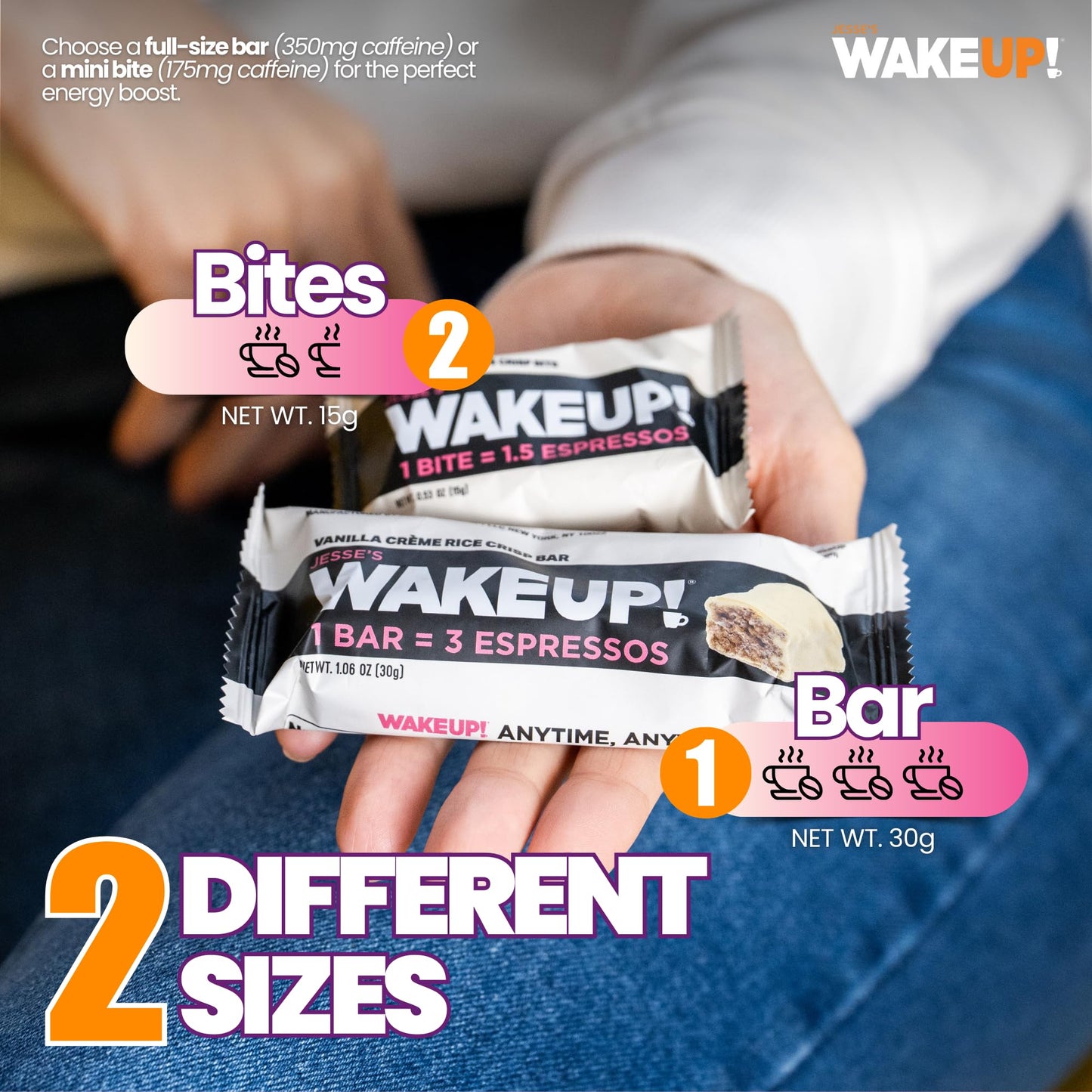 Wake Up! Vanilla Creme Caffeinated Protein Bars (1 Bar = 3 Espressos) – 350Mg Clean Caffeine For Energy, Focus & Happy Mornings – Gluten-Free, Kosher Ingredients, Vegetarian – Proprietary Blend For Smooth, Jitter-Free Energy – 6 Pack