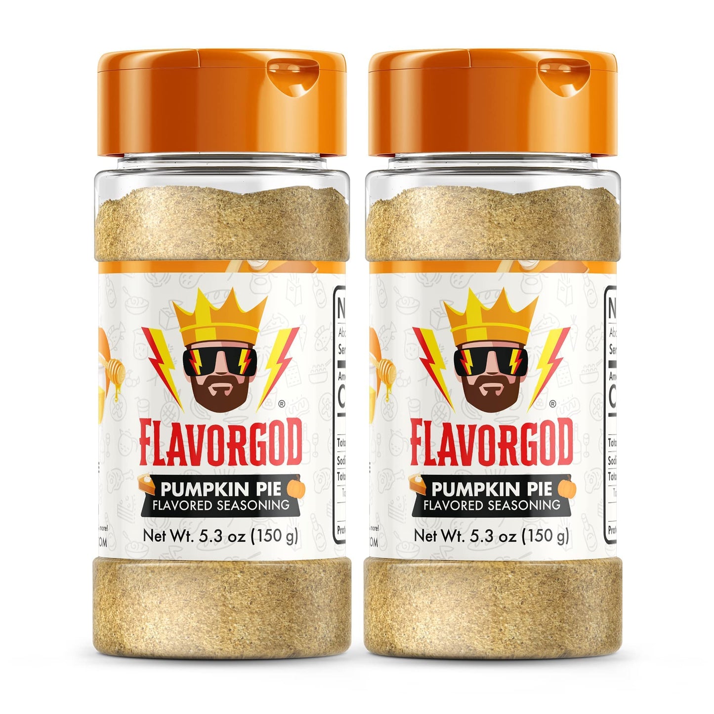 The Original Pumpkin Pie Spice Topper Seasoning Mix, 2 Bottles By Flavor God - Enhanced All Natural & Healthy Spice Blend For Donuts & Smoothies - Great Flavor Spices And Seasoning Gift