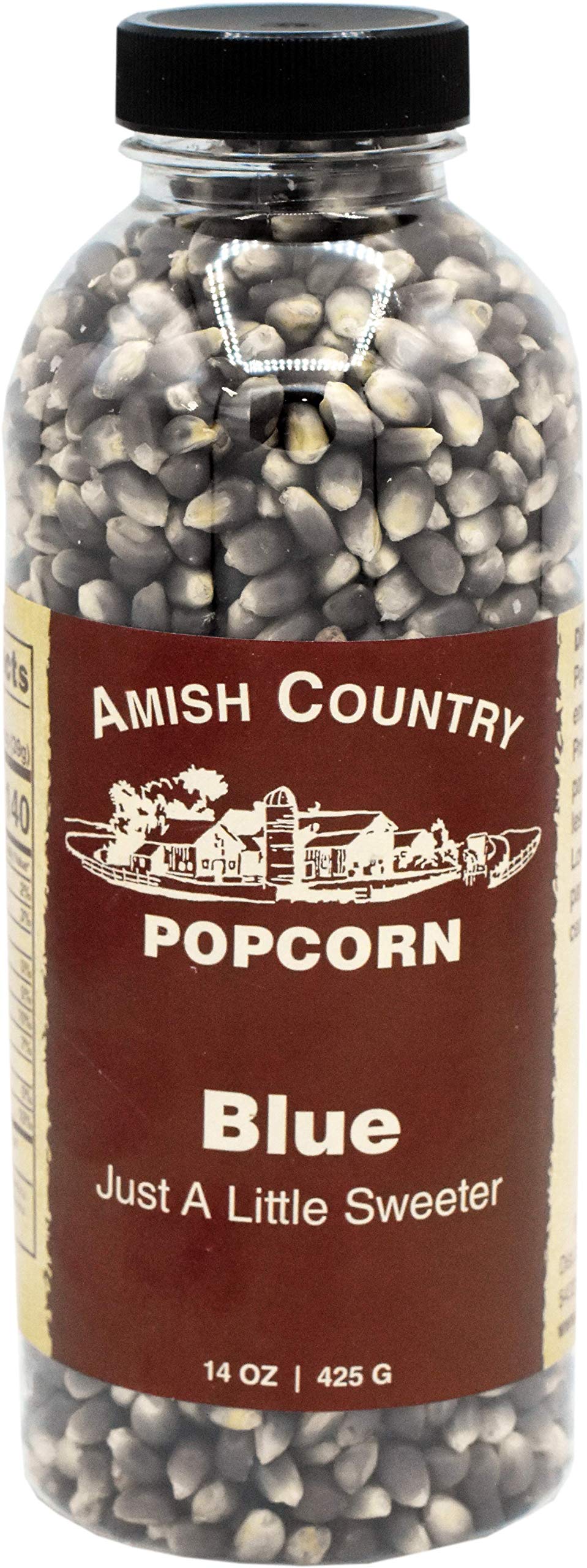 Amish Country Popcorn | 14 Oz Bottle | Blue Popcorn Kernels | Old Fashioned, Non-Gmo And Gluten Free (14 Oz Bottle)