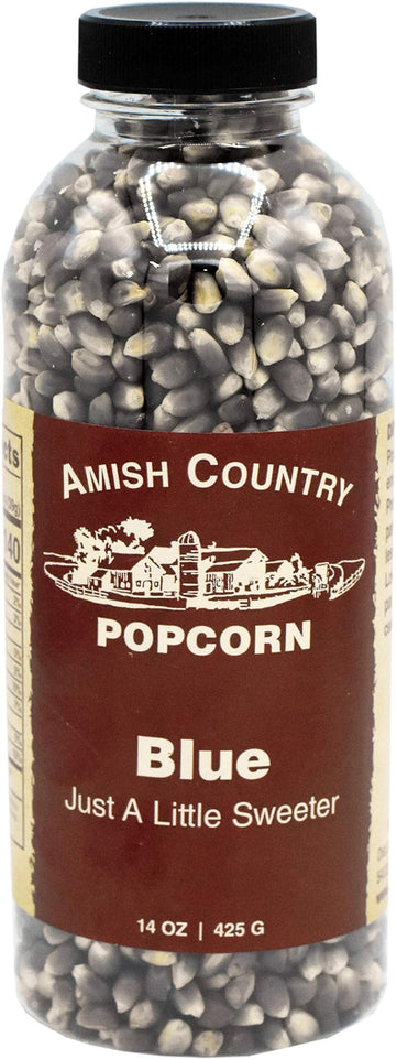 Amish Country Popcorn | 14 Oz Bottle | Blue Popcorn Kernels | Old Fashioned, Non-Gmo And Gluten Free (14 Oz Bottle)