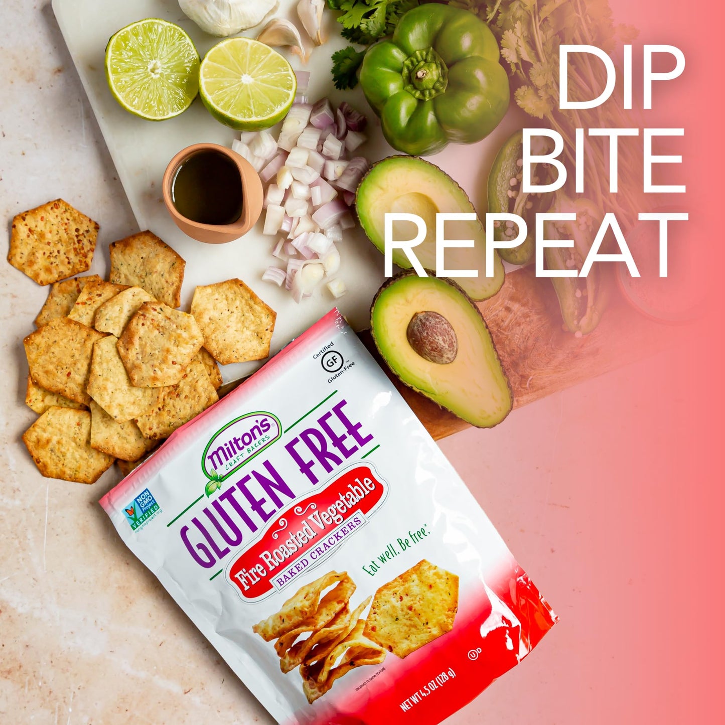 Milton'S Craft Bakers Gluten Free Fire Roasted Vegetable Crackers - Baked Vegetable Crackers, Non-Gmo Project Verified, Kosher,