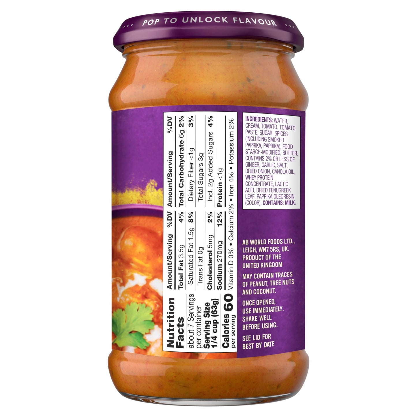 Pataks Butter Chicken Simmer Sauce With Tomato, Cream & Spices, No Artificial Flavors, Gluten-Free, Vegetarian, 15 Ounce (Pack Of 3)