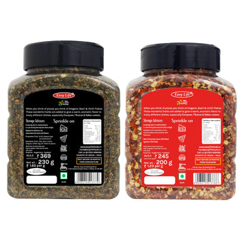 Easy Life Oregano Seasoning 230G And Roasted Chilli Flakes 200G Chefs Combo