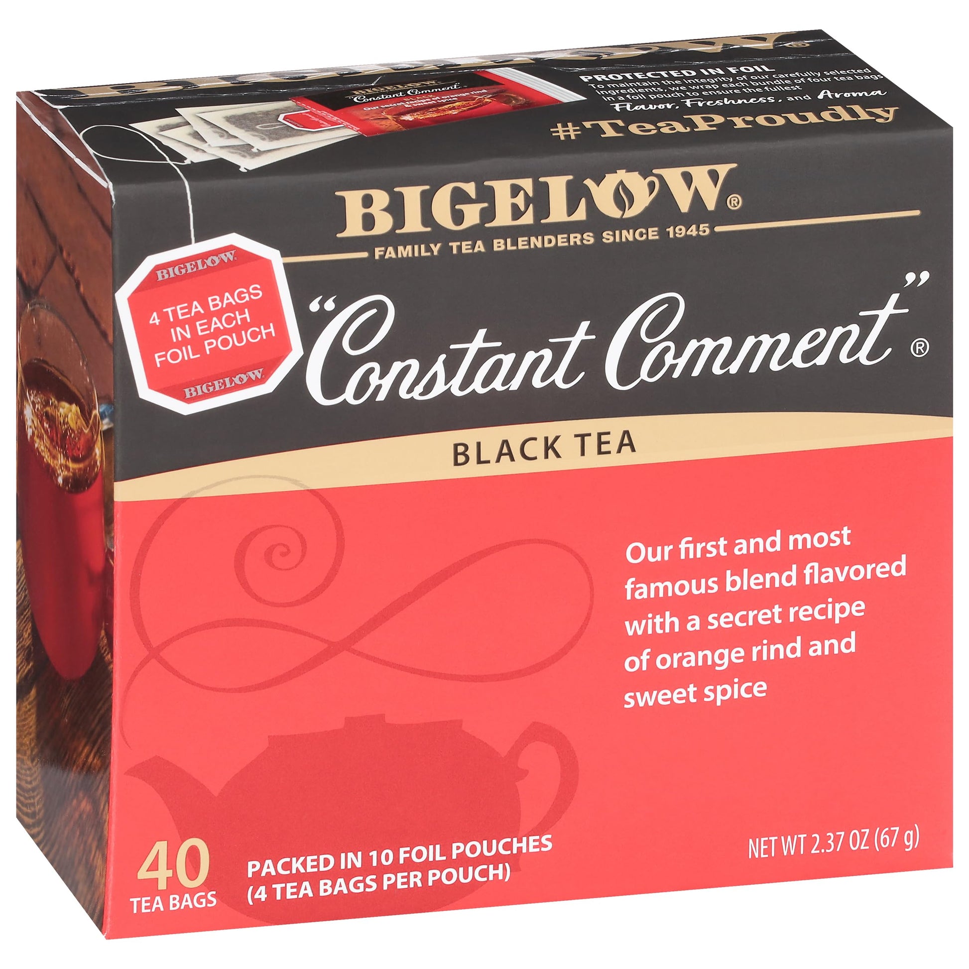 Bigelow Tea Constant Comment Caffeinated Black Tea Bags, 40 Count, Pack of 6, Model 072310001039
