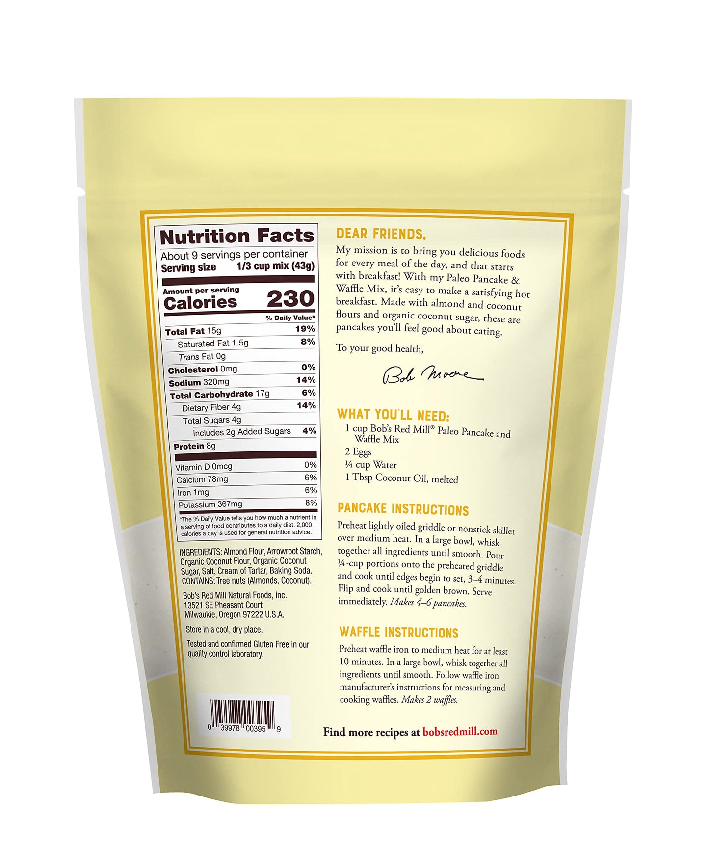 Bob'S Red Mill Paleo Pancake, 13Oz (Pack Of 4) - Non Gmo, Paleo Friendly, Kosher