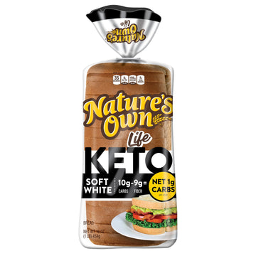 Nature'S Own Life Keto Soft White Bread, Net 1 Carb Sliced White Keto Bread, 16 Oz Loaf