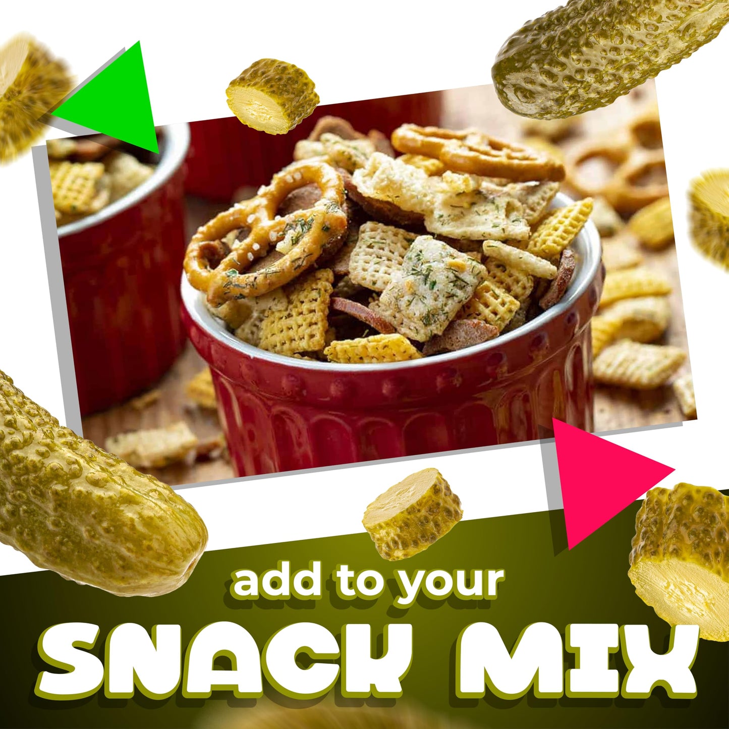 LAETAFOOD Spicy Dill Pickle Pretzel Pieces - Crunchy Snack, 1 Pound Bag, Bold Flavor, Dye Free, No Artificial Flavors