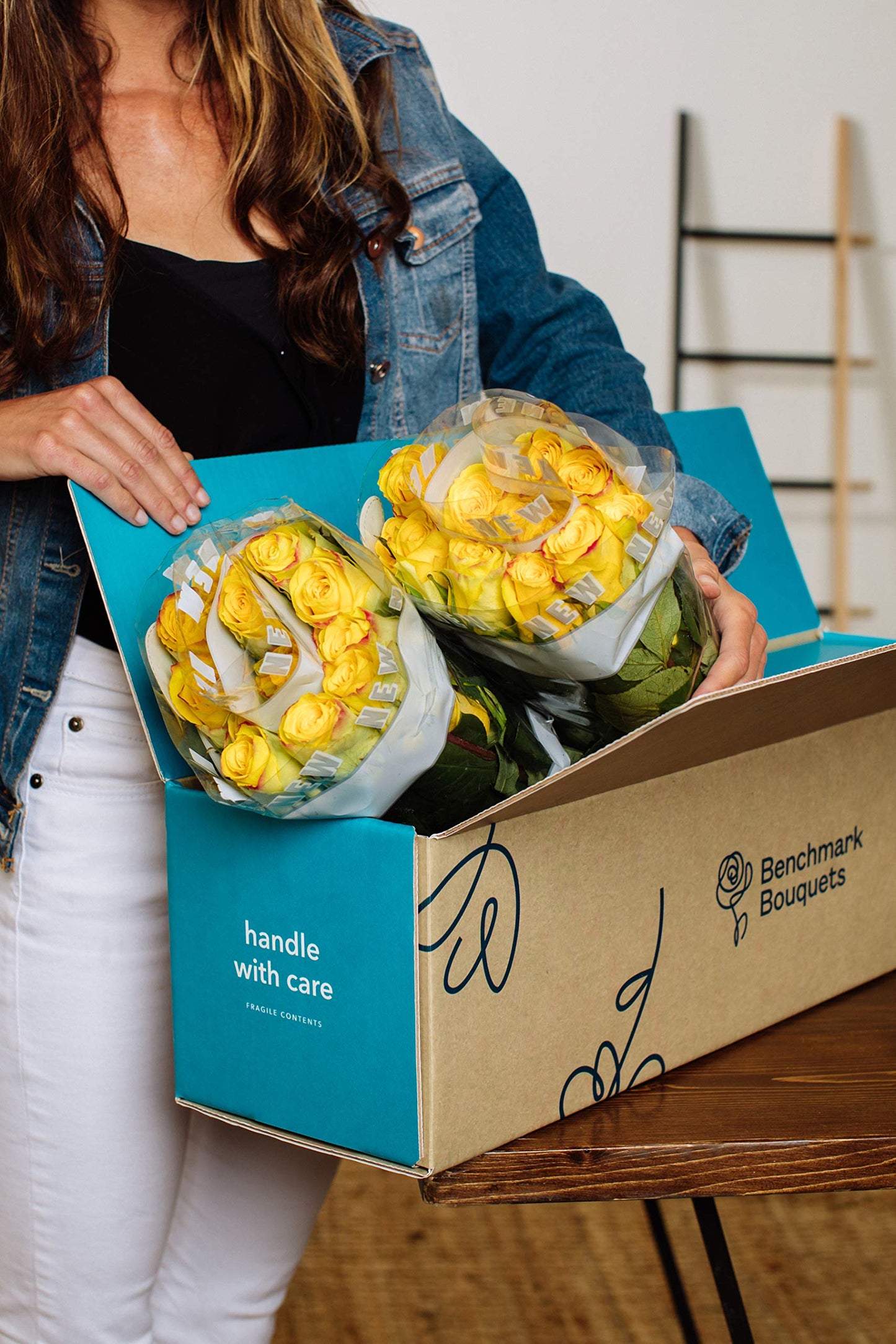 Benchmark Bouquets - 50 Stem Enhanced Yellow Roses (2 Bundles Of 25; Vase Not Included) - Fresh Flowers For Delivery - Gift For Graduation, Birthday, Anniversary, Sympathy, Get Well, Congratulations