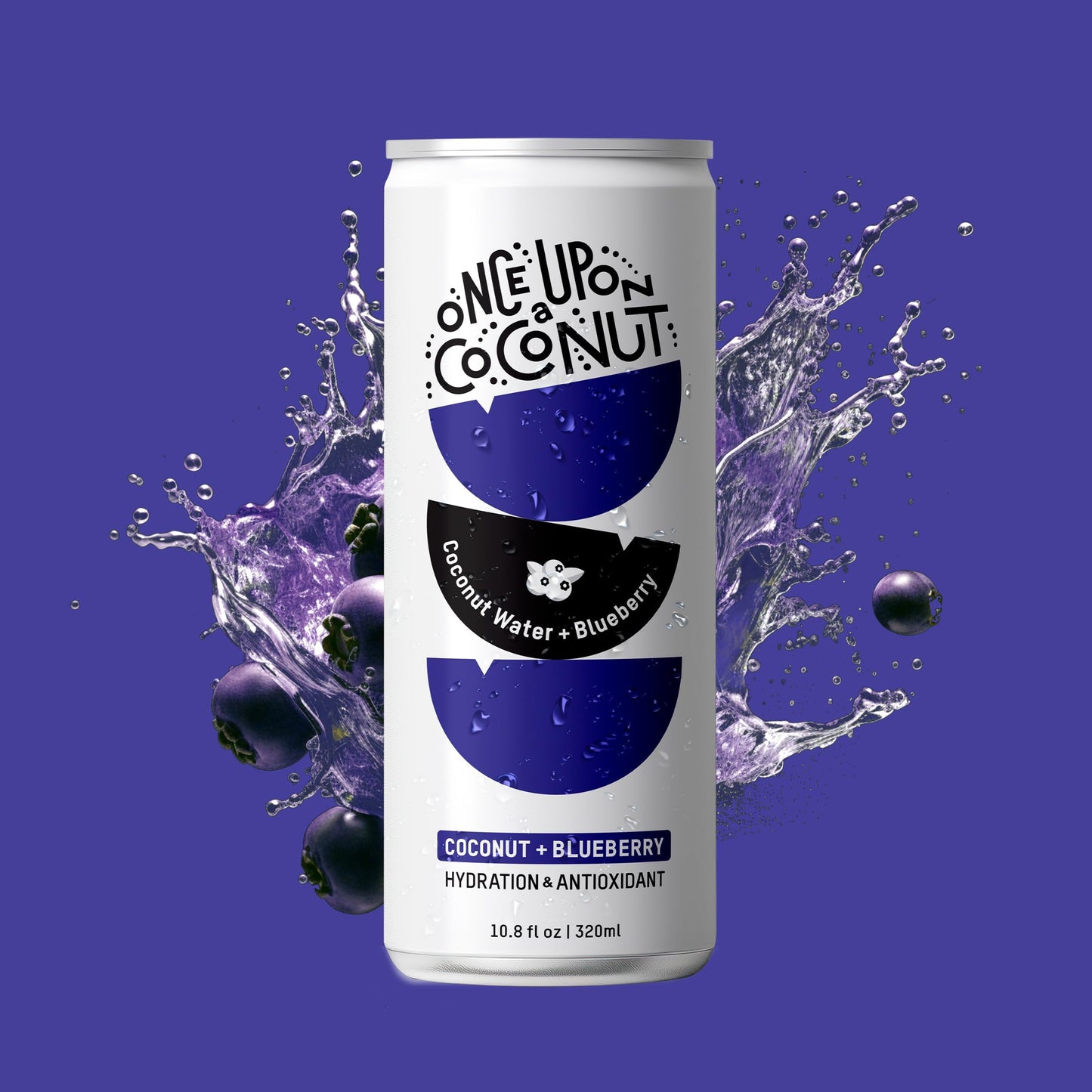 Once Upon A Coconut Blueberry Coconut Water - Pure No Sugar Added - Low-Calorie, All-Natural Drink With Electrolytes - Non-Gmo,