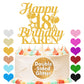 EDSG Happy Birthday Cake Topper Personalized Double-Sided Glitter Custom Gifts Any Age & Name Gold