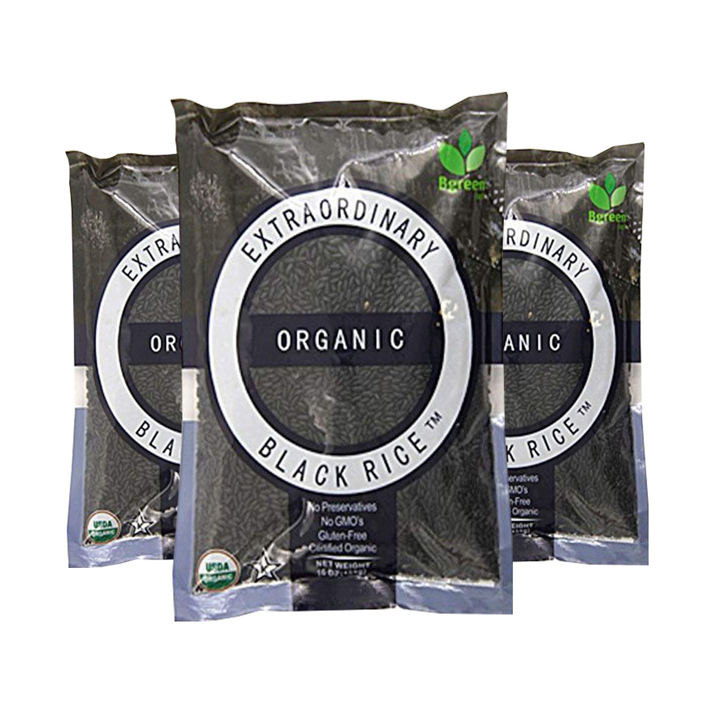 Big Green Organic Food Black Rice - Gluten-Free, Non-GMO, Vegan, Kosher, 3 Pack