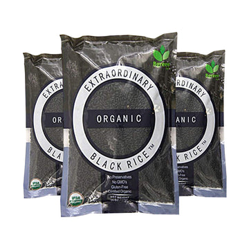 Big Green Organic Food Black Rice - Gluten-Free, Non-GMO, Vegan, Kosher, 3 Pack