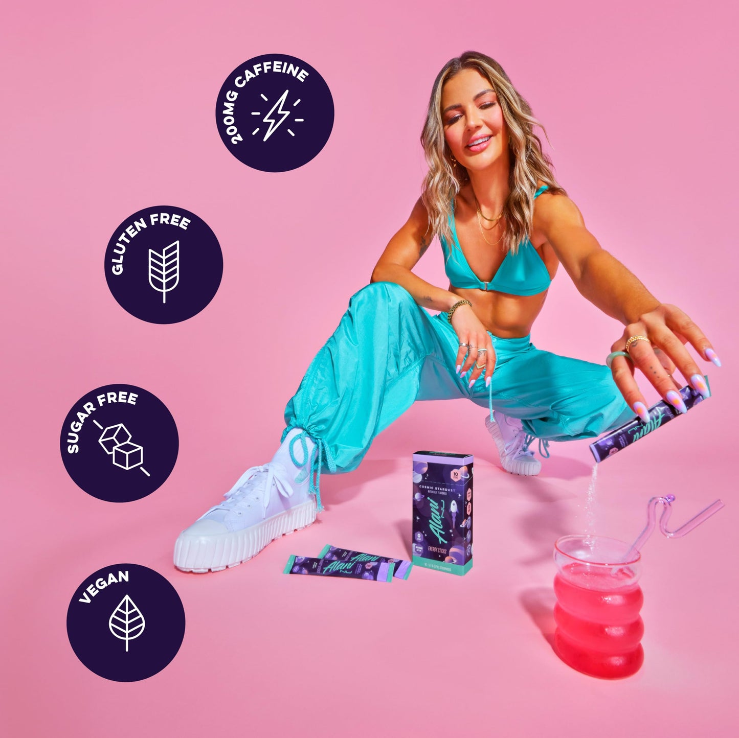 Alani Nu Energy Sticks | 200mg Caffeine | Pre Workout Drink Mix | 10 Pack | Zero Sugar | 5 Calories | Model AN-SP10-CSD