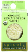 Spicely Organic Sesame Seed, White, 0.6 Ounce (Pack Of 6)