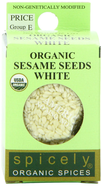 Spicely Organic Sesame Seed, White, 0.6 Ounce (Pack Of 6)