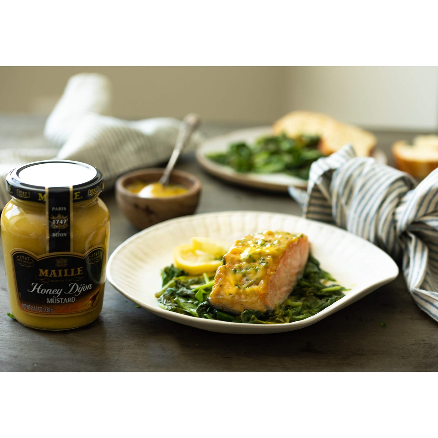 Maille Mustard Honey Dijon for Vinaigrettes, Glazed Vegetables, and Chicken Recipes Gourmet Dijon mustard imported from France,
