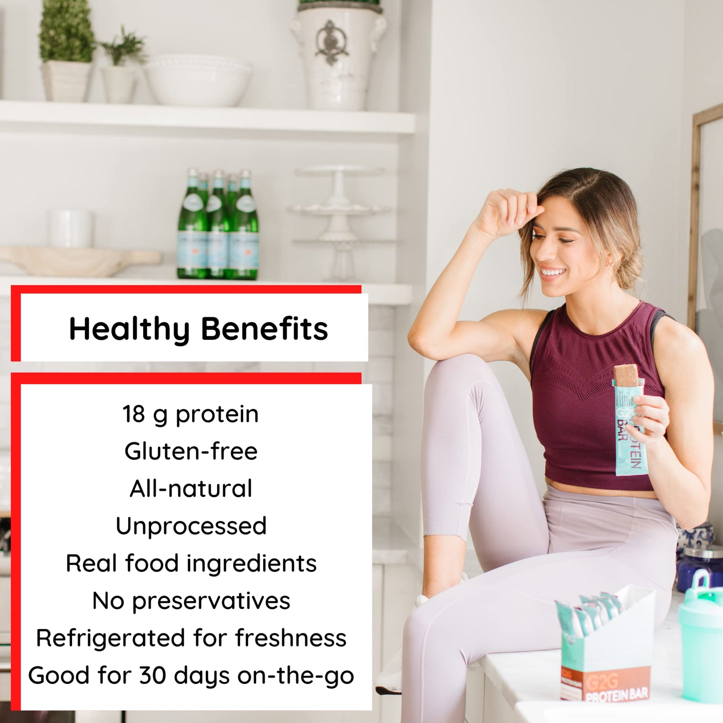 G2G Protein Bar, Pb Lovers 4-Pack, 1 Box Each Pb Choc Chip, Pb Coconut, Pb Banana, Pb & J, Healthy Snack, Delicious Meal Replacement, Gluten-Free, Refrigerated For Freshness, 32 Count (4 Packs Of 8)
