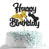 MonMon & Craft Happy Birthday Dog Cake Topper/Puppy Birthday Cake Decor/Baby Shower/Pet Dog 1st Birthday Party Decorations - Bla
