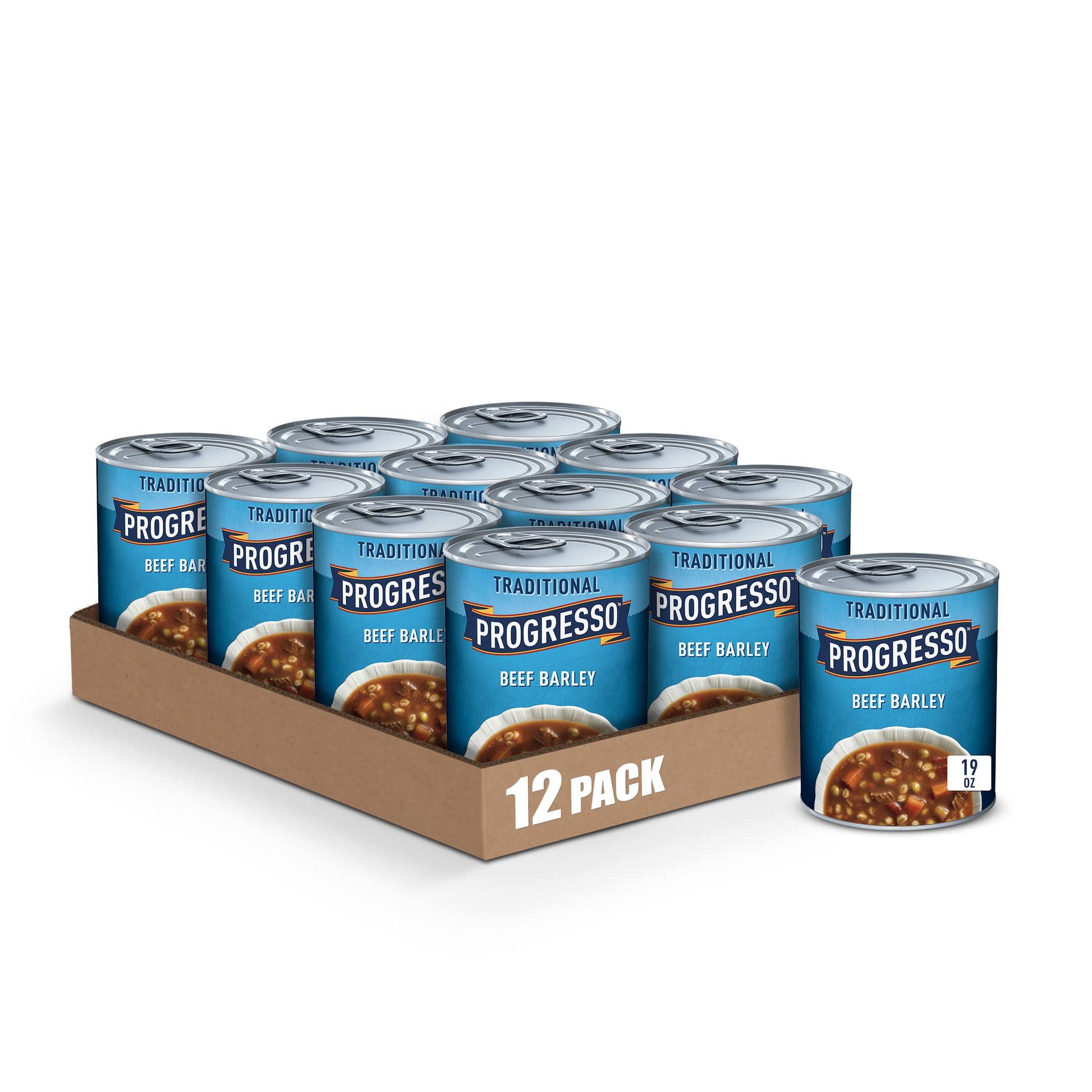 Progresso Traditional, Ready To Serve Beef Barley Soup, 19 Oz. (Pack Of 12)