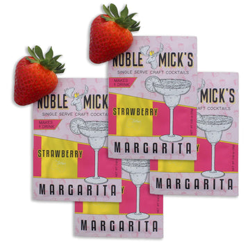 Noble Micks Craft Cocktail Mix, Strawberry Margarita, 4 Pack, Multicolor