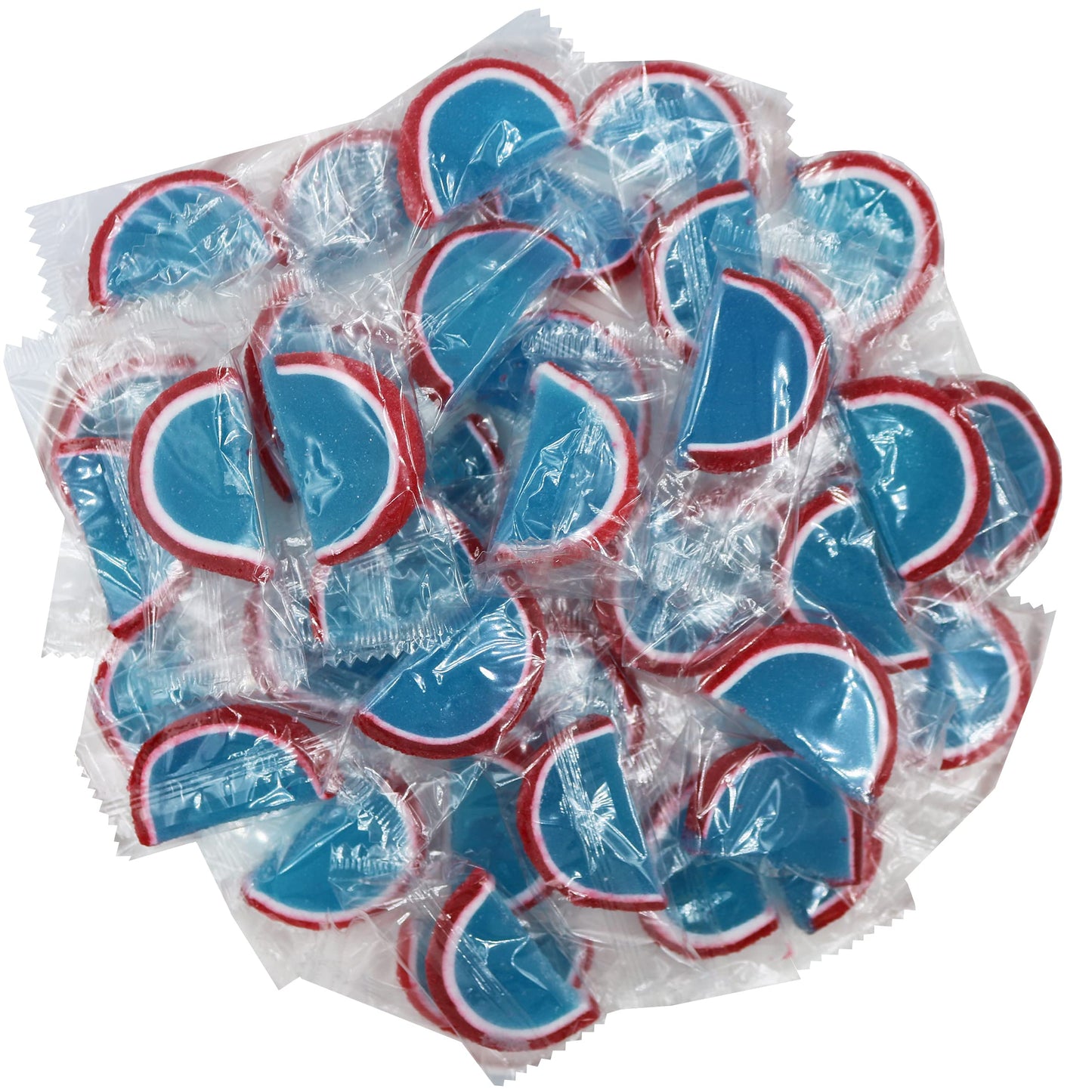 Jelly Fruit Slices Gummy Candy Individually Wrapped (Blue Raspberry, 1 Pound)