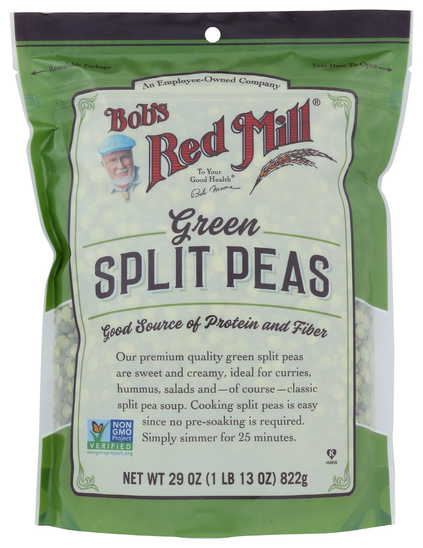 Bobs Red Mill green Split Peas 29 OZ