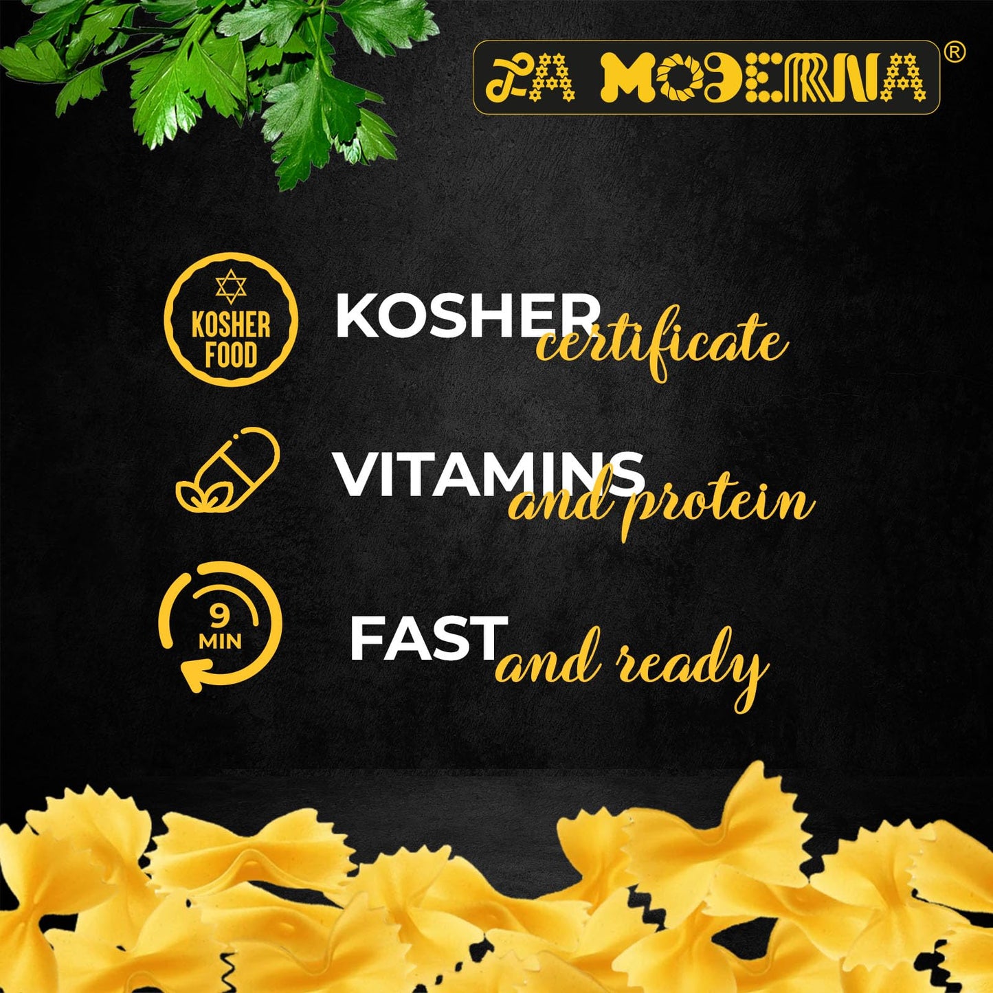 La Moderna, Corbata, Pasta, Hecha Con S  Mola De Trigo Durum, Enriquecida Con Vitaminas Y Hierro, 7 Oz