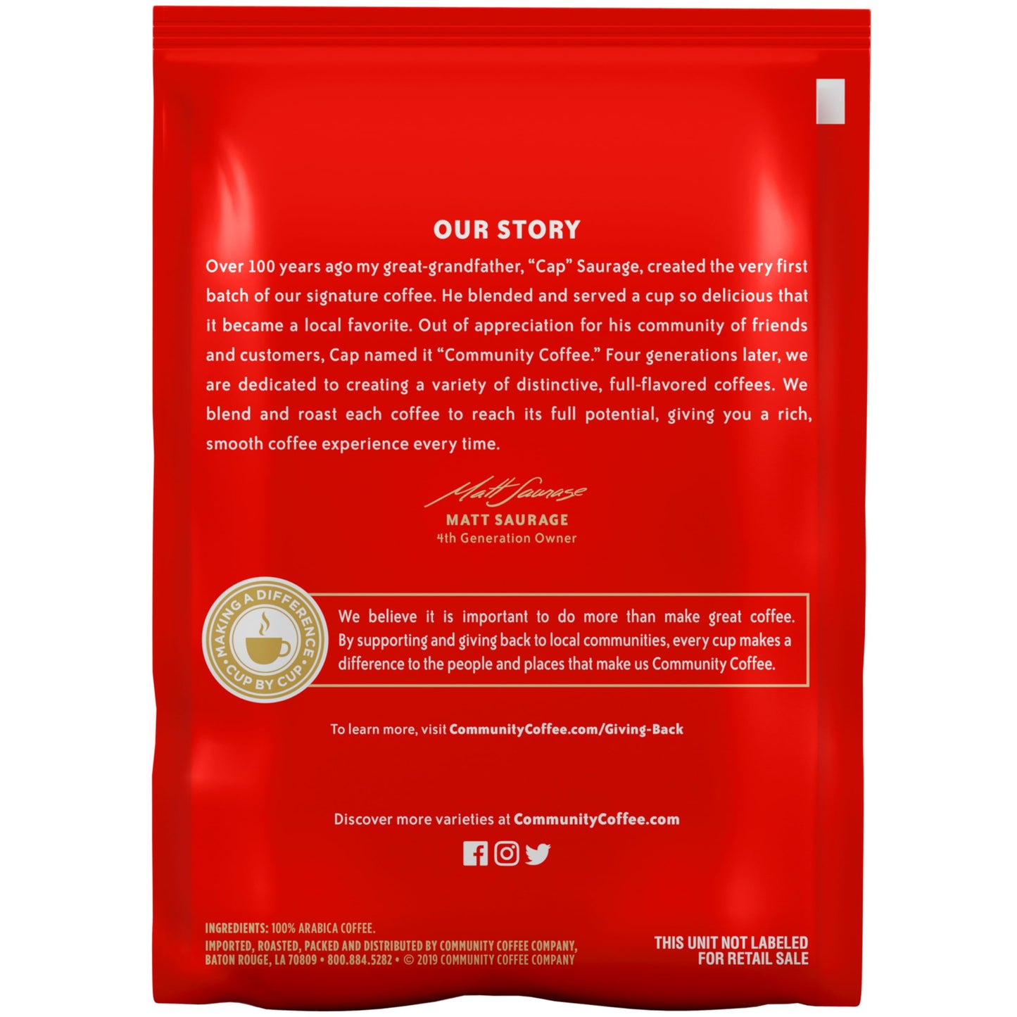 Community Coffee French Roast, Dark Roast Pre-Measured Coffee Packs, 3.0 Ounce Each (Box Of 20)