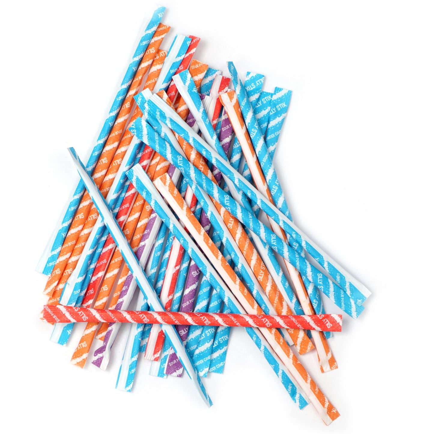 Candy Straws, 2.75 Ounce Bags (Pack Of 2), Pixie Sticks, Sour Filled Candy Straw 4 Flavors, The Hampton Candy Company