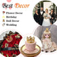 4 Pcs Crown Cake Topper, Gold Mini Crown Flower Arrangements Bouquet, Crystal Pearl Vintage Tiara Small Baby Princess Crown For