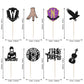 YCTHUNFISH Cupcake Toppers, 24 Pack Glitter Wednesday Addams, Paper, W 6.2 x H 7.8, Black Bat Girl Birthday Party Decorations