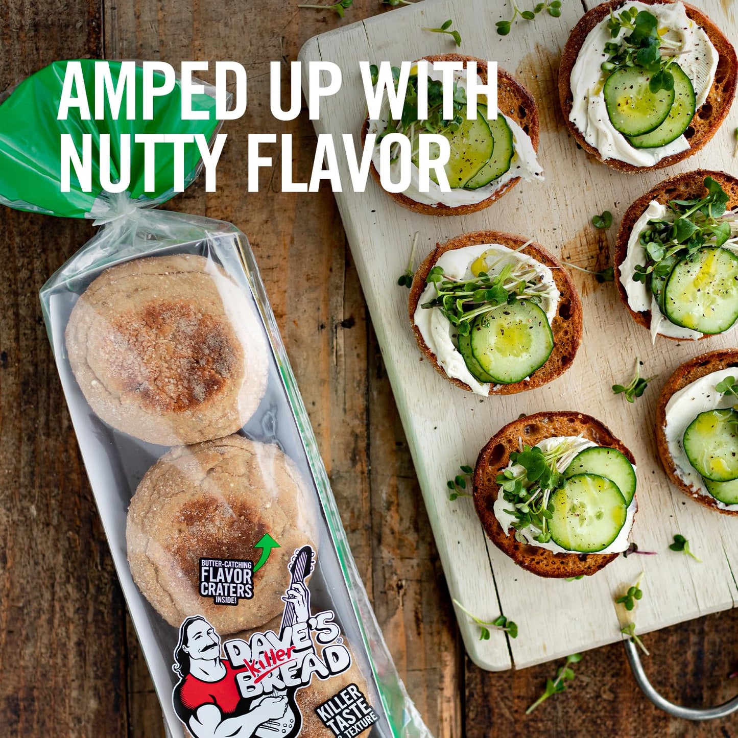 Daves Killer Bread Rockin Grains English Muffins, Organic Whole Grain English Muffins, 6 Count