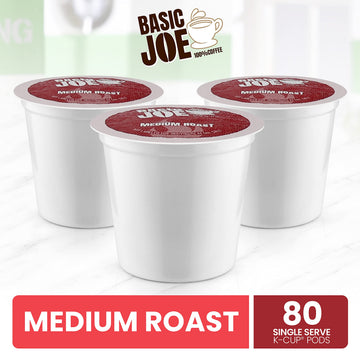 Basic Joe 80-Count Arabica Medium Roast Coffee Pods for K-Cup malt-inspired, Single Serve, Pack of 80