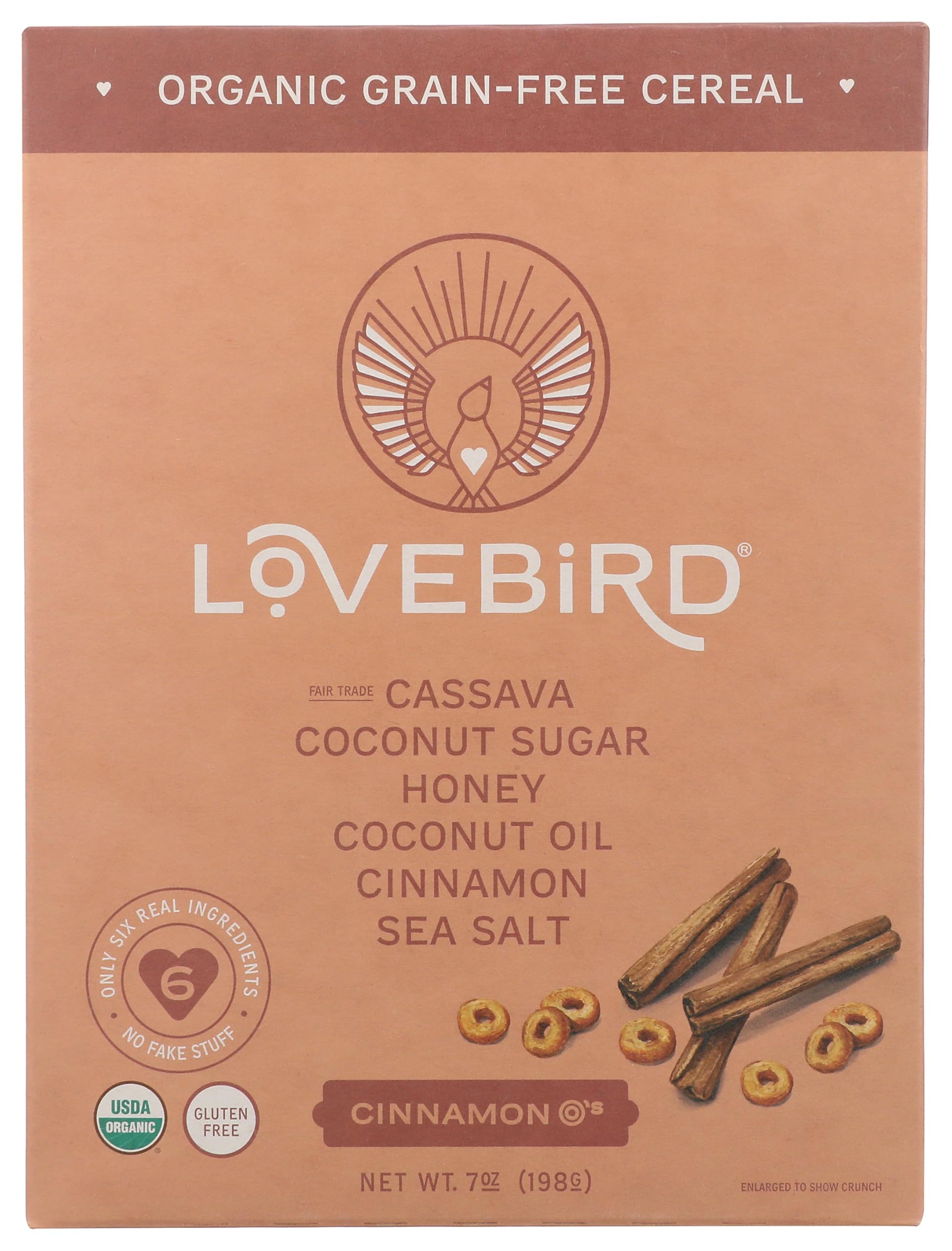 Lovebird Organic Grain Free Cinnamon Os Cereal, 7 OZ