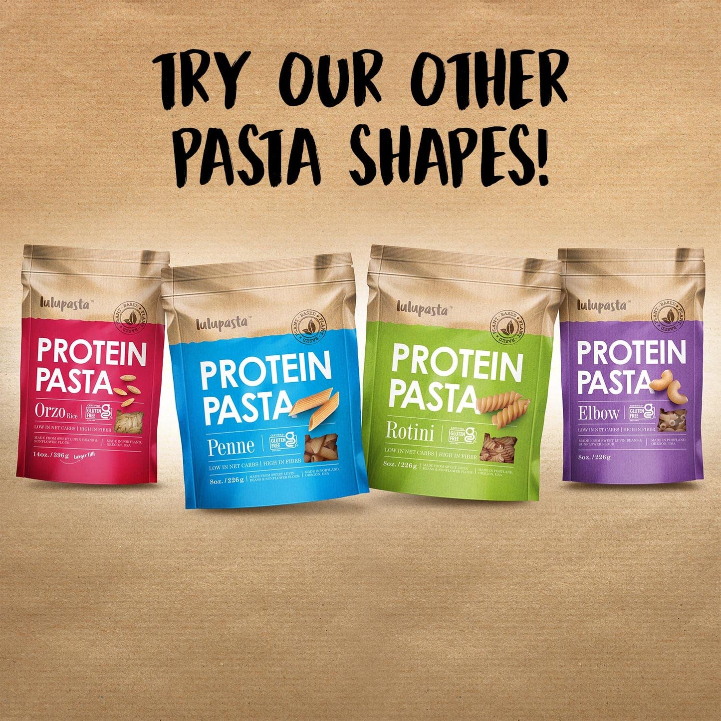High Protein Pasta, 19g, Made with Lupin Flour & Sunflower Flour, 4g Net Carb, Gluten Free, Keto Pasta, Low Carb Pasta, Lupin Pa