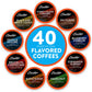 Brooklyn Beans Flavored Coffee Pods Assorted Variety Pack, Compatible with Keurig 2.0, 40 Count