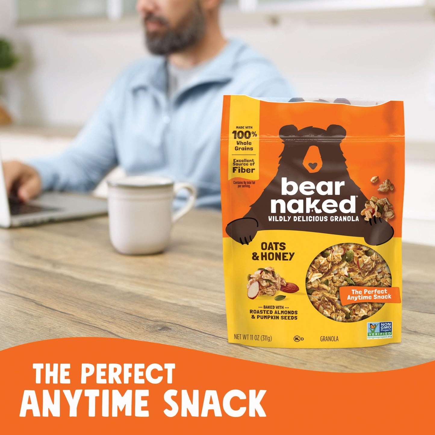 Bear Naked Granola Cereal, Whole Grain Granola, Breakfast Snacks, Oats and Honey, 11oz Bag (1 Bag)