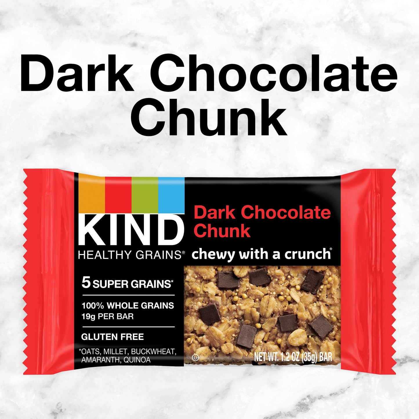 Kind Healthy Grains Dark Chocolate Chunk Bars, Gluten Free Snacks, 1.2 Oz Bars (40 Count)