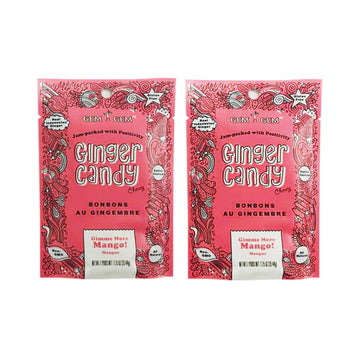 Gem Gem All Natural Chewy Ginger Candy 35.44g (Pack of 2) (Mango)