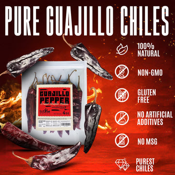 Fusion Select Guajillo Chiles Pepper - Natural And Premium - Mexican Recipes Like Mole, Tamales, Salsa, Sauce - Resealable Package (4 Oz)