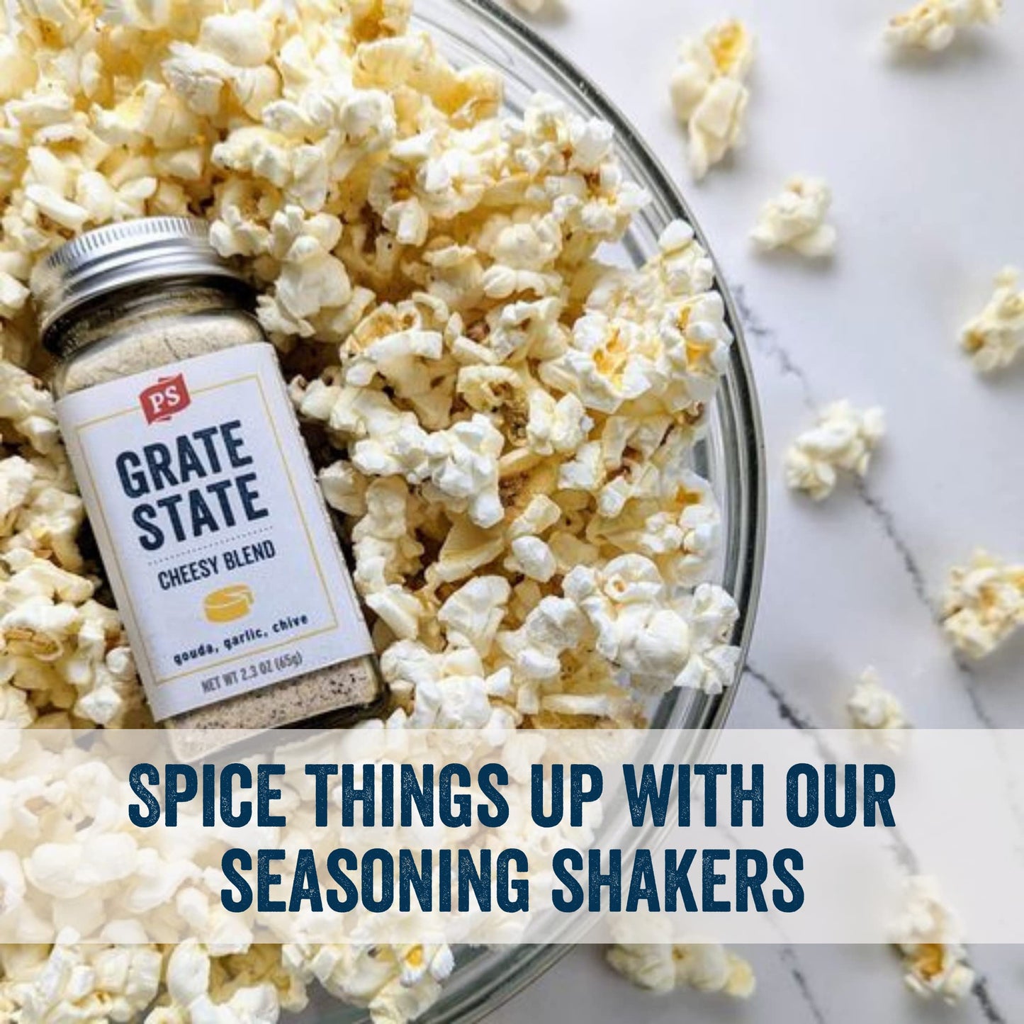 PS Seasoning Grate State All-Purpose Cheese Seasoning Blend - Cheesy Flavor with Gouda & Garlic - 2.3 Ounce