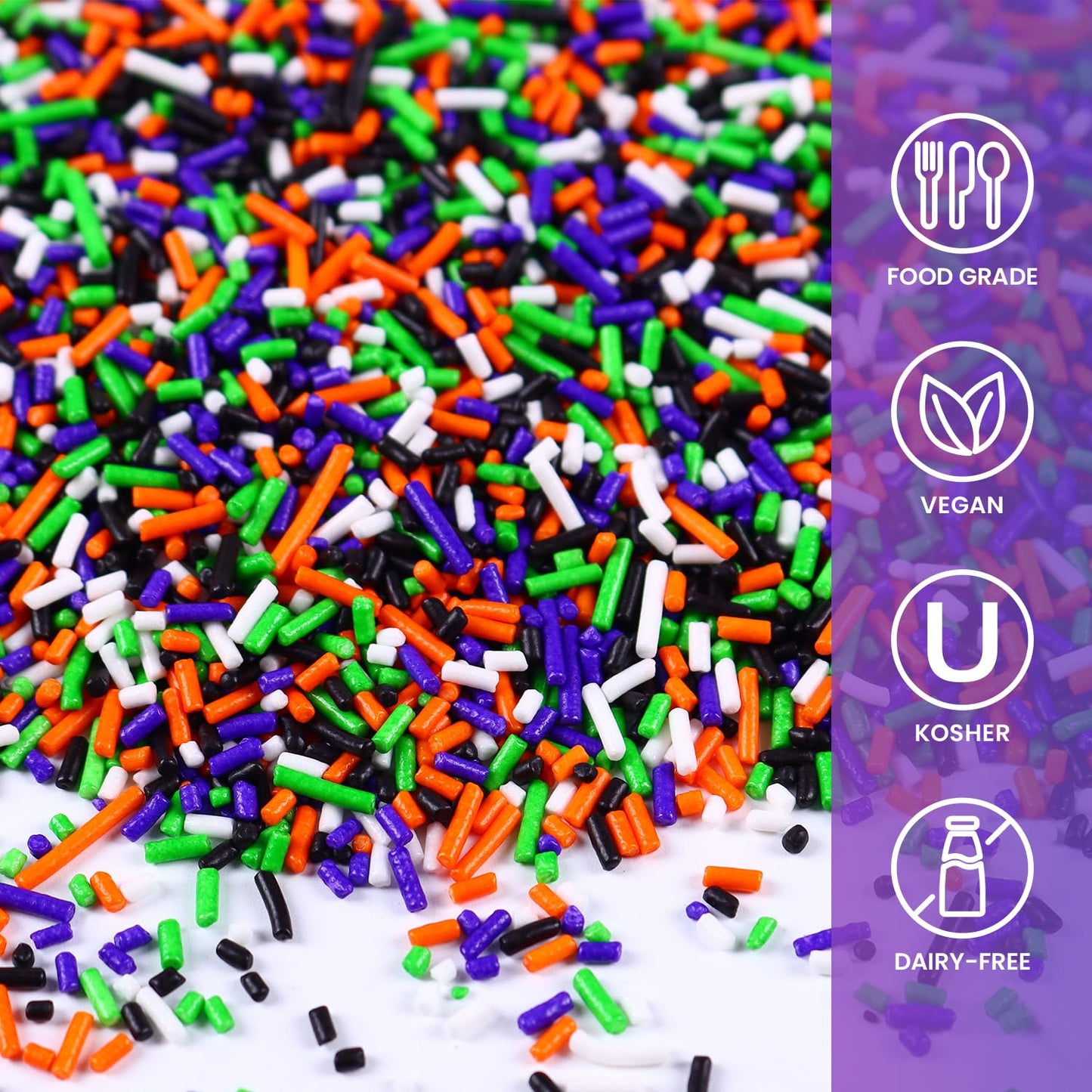 Halloween Sprinkles for Cake Decorating, 3.52oz Edible Halloween Jimmies Sprinkles for Cupcake Toppers Baking Cookie Ice Cream D