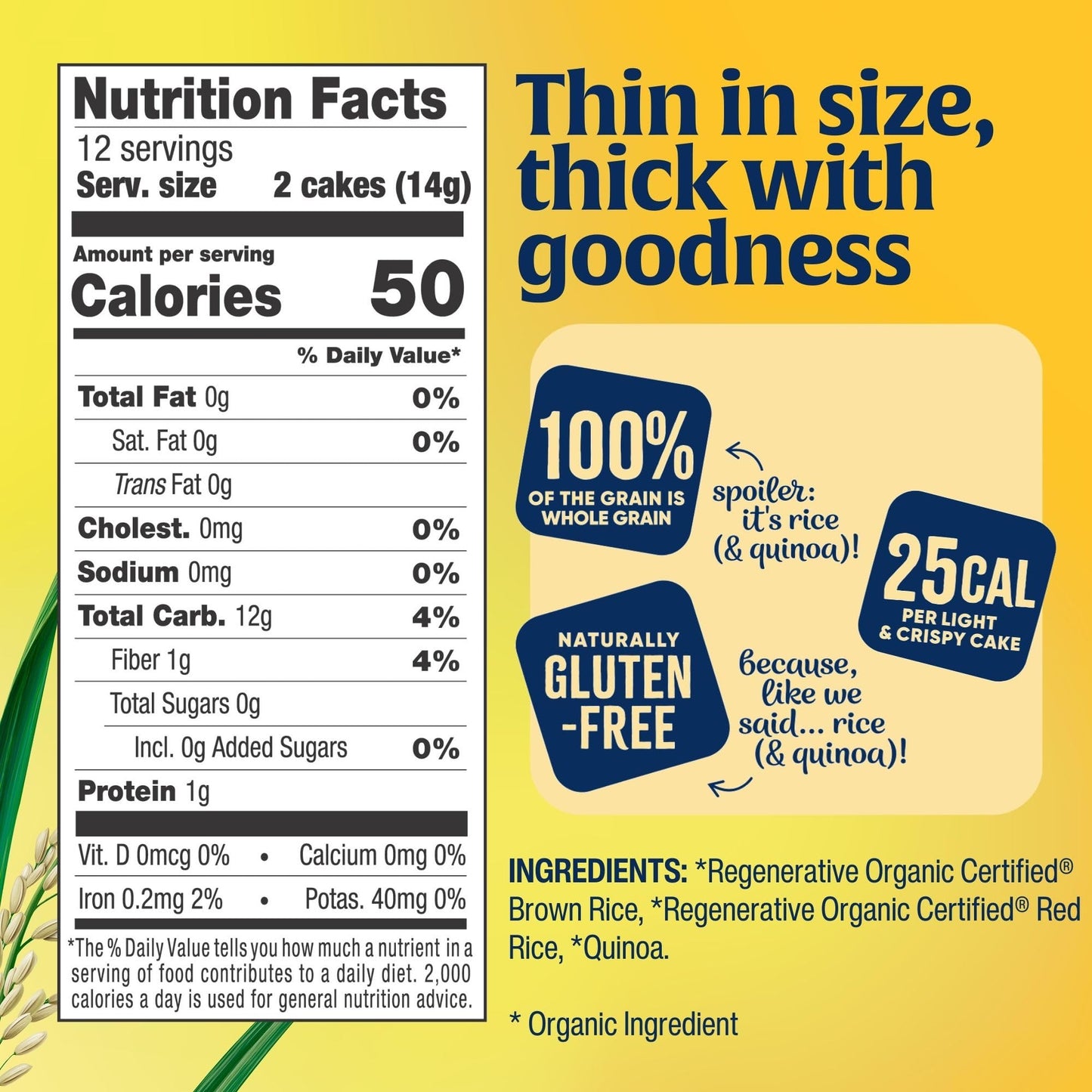 Lundberg Organic Thin Stackers, Red Rice & Quinoa, Salt-Free, Thin Multigrain Rice Cakes, Gluten-Free, Vegan, Healthy Snacks, 6
