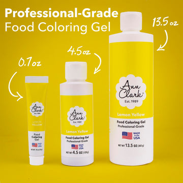 Ann Clark Lemon Yellow Food Coloring Gel Large 4.5 Oz. Professional Grade Made In Usa
