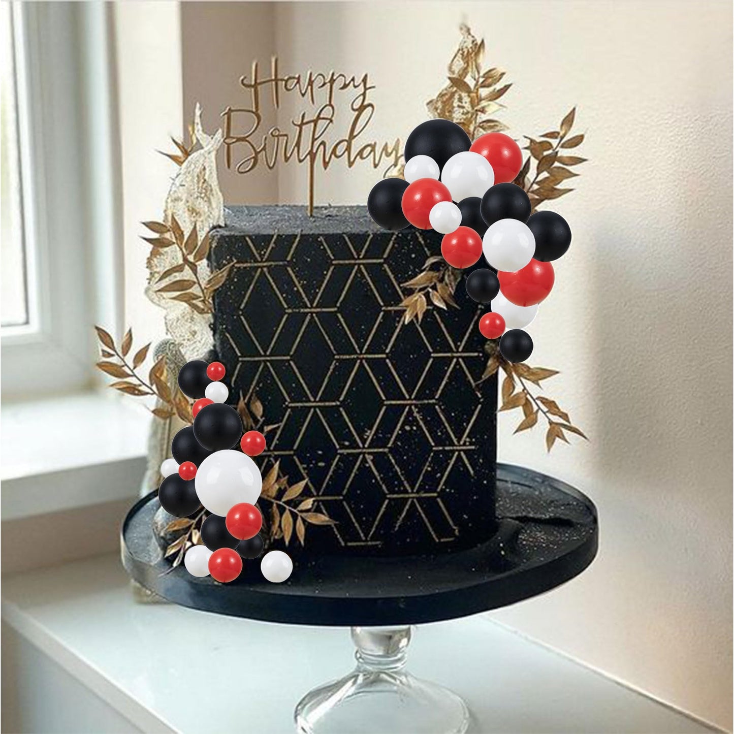 Gyufise 30Pcs Ball Cake Topper Decorations Mini Balloons Cake Topper Sticks Foam Balls Cake Picks Cake Topper Balls Cake Decorat
