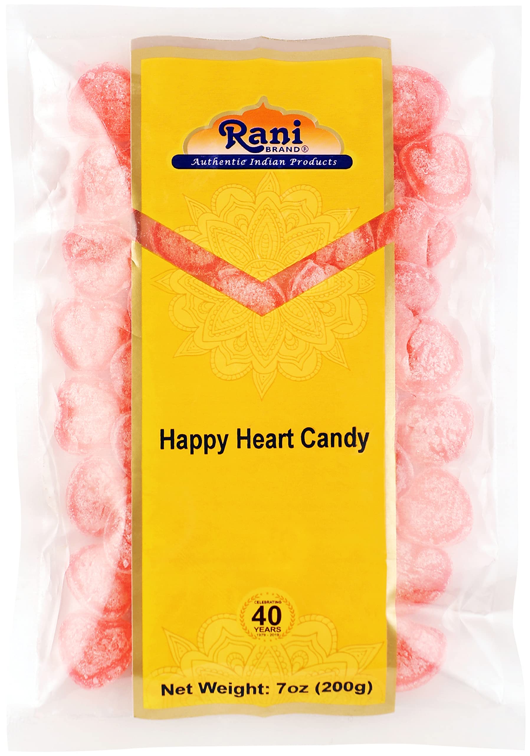 Rani Happy Heart Candy - Vegan, Gluten Friendly, NON-GMO - 7oz (200g) - Indian Tasty Treats