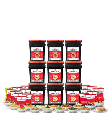 Readywise - Emergency Food Supply, 1,080 Servings, 9 Buckets, Mre, Freeze Dried Food, Hiking Meal, Adventure & Camping Essential